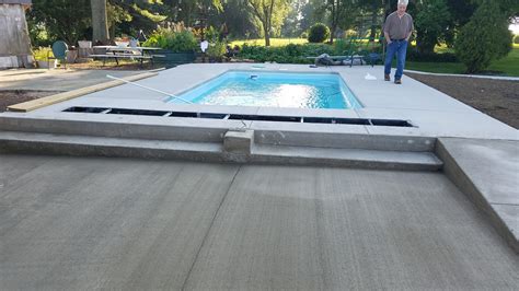 Fiberglass Pool Installation Pouring A Concrete Deck Illiana Backyard Fun Inc