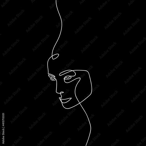 Continuous Line Envious Face Hand Drawn Line Art Of Person Who Looks