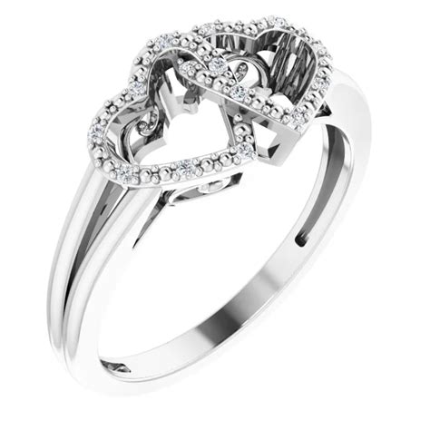 sterling silver 05 ct tw diamond two hearts promise ring jj650082