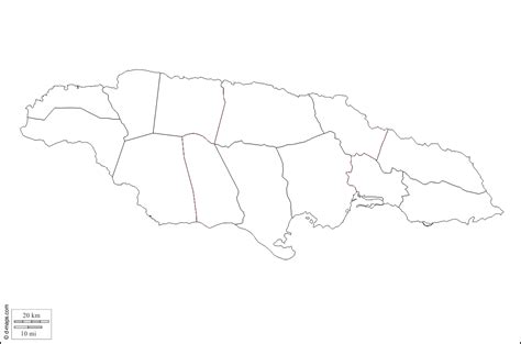 Blank Map Of Jamaica Cities And Towns Map