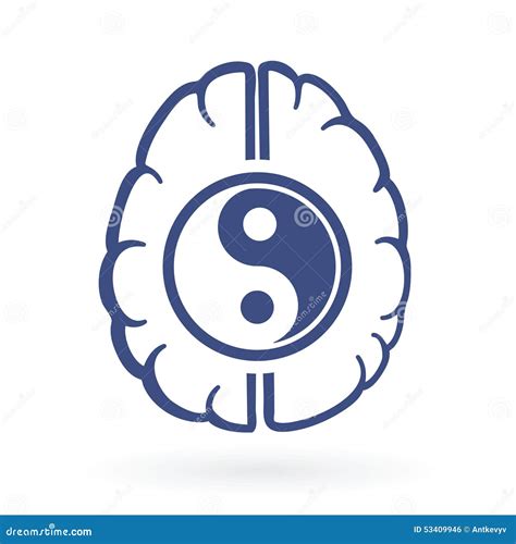 Ying Yang And Human Brain Symbols Stock Vector Image 53409946