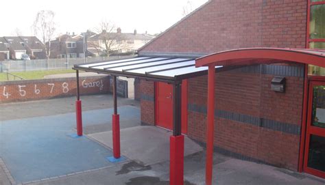 Ysgol Plas Coch County Primary School Wrexham Wall Mounted Canopy