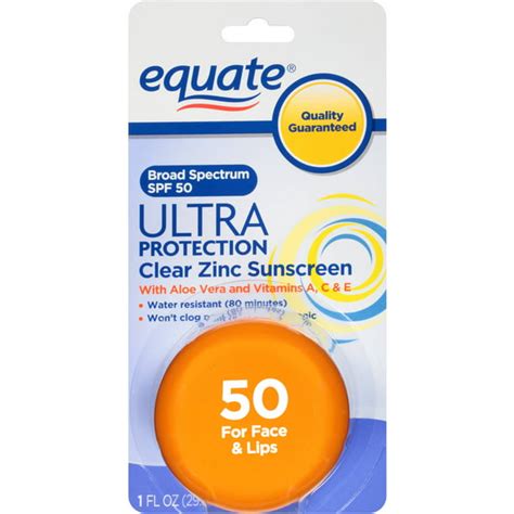 Equate Ultra Protection Sunscreen Clear Zinc Oxide For Face Spf 50 1