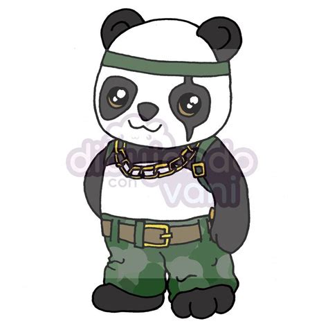 Es un personaje ideal para jugar sin recibir tanto . Panda de Free Fire para colorear - Dibujando con Vani