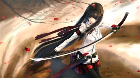 Anime Girls Anime Long Hair Katana Original Characters Sword Wallpaper 209988