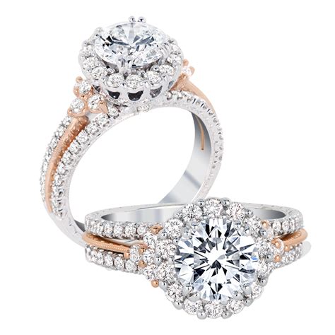 This selection of diamond rings will. KGR 1085 - 18k White Gold and Rose Gold Engagement Ring ...