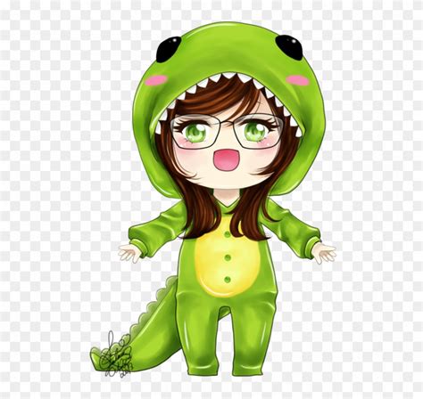 C Dinosaur By Anime Chibi Dino Girl Hd Png Download 833x958