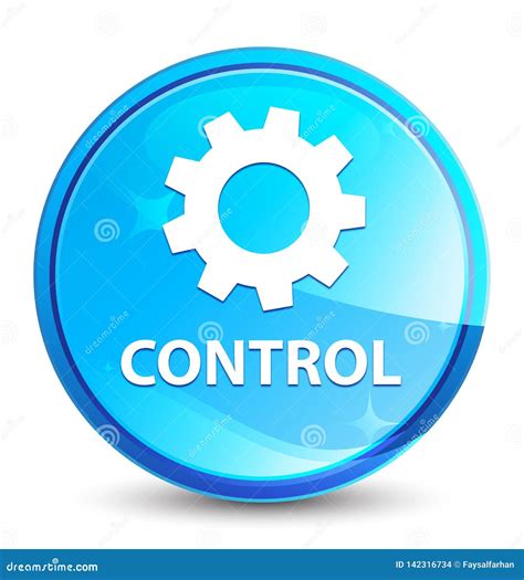 Control Settings Icon Splash Natural Blue Round Button Stock Vector