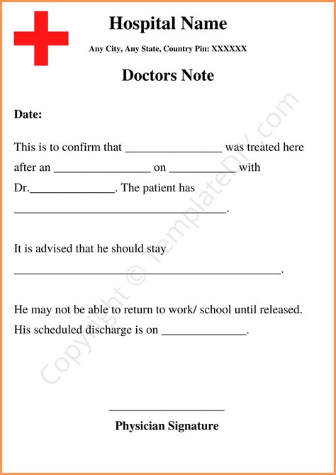 Emergency Room Real Doctors Note For Work In Pdf And Word