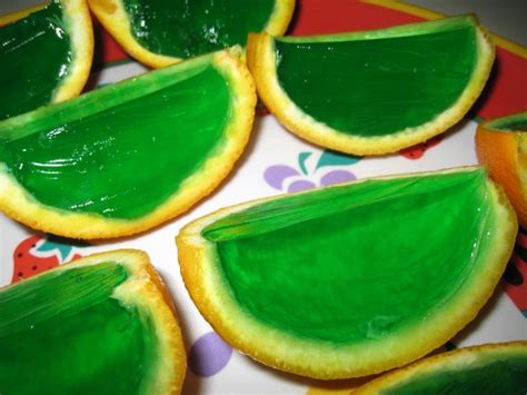 Green Jell O Filled Orange Wedges