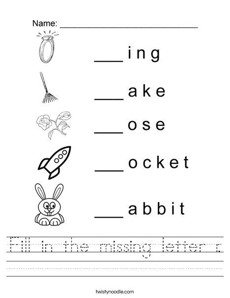 Check spelling or type a new query. Fill in the missing letter r Worksheet - Twisty Noodle
