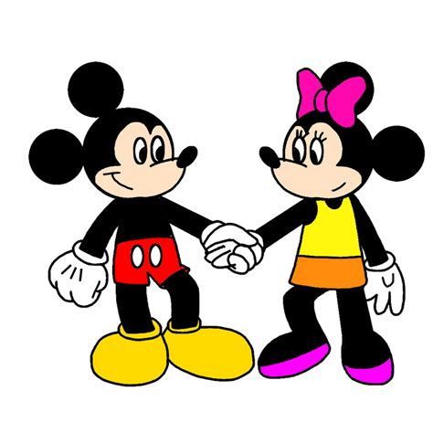 Mickey And Minnie Walking While Holding Hands By Mega Shonen One 64 On