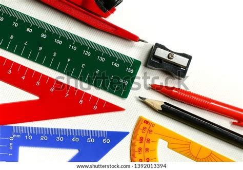 Group Stationery Tools Educational Tools Suppliesback Stock Photo