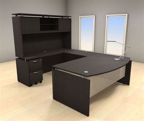 5pc U Shape Modern Contemporary Executive Office Desk Set Al Sed U5