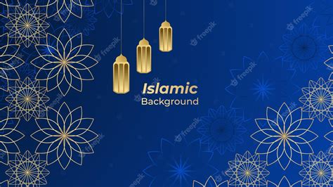 Орнаментальный арабский синий золотой узор исламский дизайн фона фон