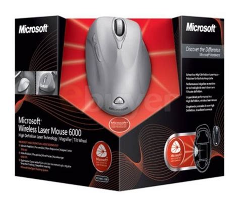 Microsoft Wireless Laser Mouse 6000 Moonlight Silver Usb