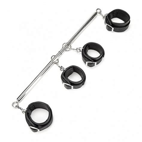 Lux Fetish 4 Cuff Expandable Spreader Bar Set With Detachable Wrist And Ankle Cuffs Sex Toy
