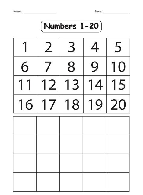 Free Printable Worksheets For Writing Numbers 1-20
