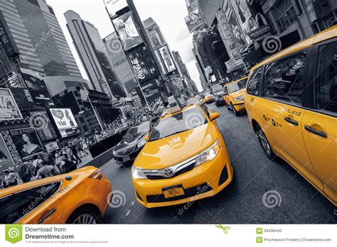Yellow Cab At Times Square Editorial Image Image Of Manhattan 58438440