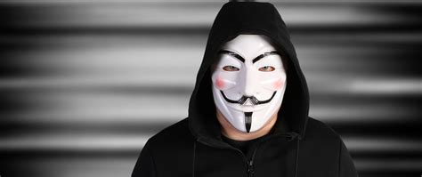Download Wallpaper 2560x1080 Anonymous Man Mask Hood Dual Wide 1080p
