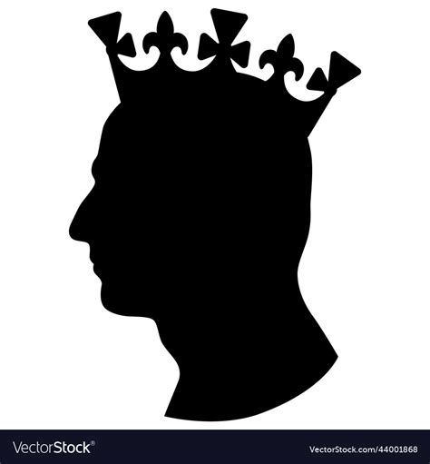 Silhouette Profile Of King Charles Iii New King Vector Image