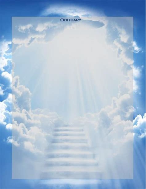 Memorial Program Funeral Obituary Template Clouds Etsy Canada