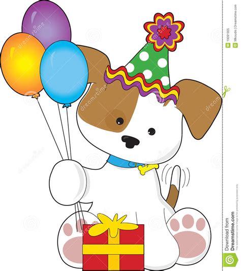 You are a cat with an opinion and very talkative. Cute Puppy Birthday stock vector. Illustration of balloons ...