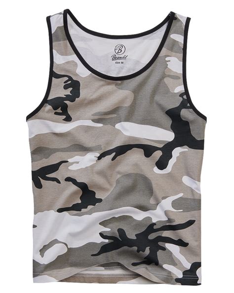 Brandit Camouflage Mens Tank Top Shirt Sleeveless Muscle Camo Army Men