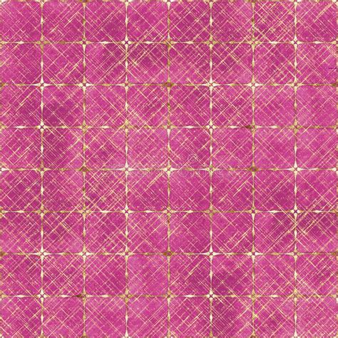 Watercolor Abstract Geometric Pink Stripe Plaid Seamless Pattern With