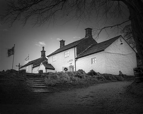 Black And White Photograph Of White Wells Cottages Ilkley