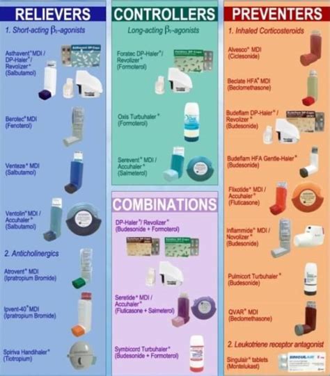 List Of Top Asthma Inhaler Brands