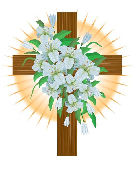 Beautiful Christian Cross Greeting Card Stock Illustration