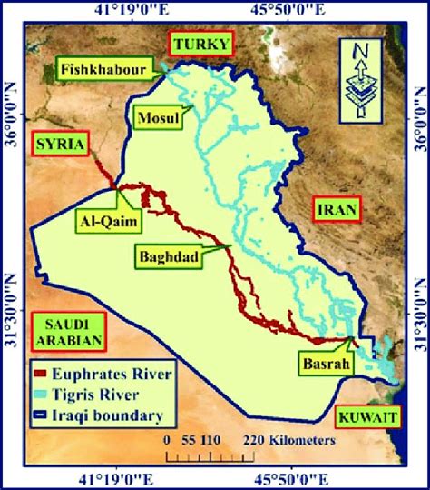 The Euphrates River Map Within Iraqi Borders Download Scientific Diagram
