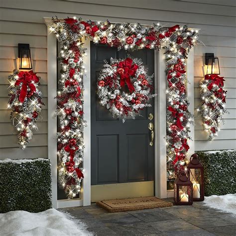The Cordless Prelit Red And White Holiday Trim Hammacher Schlemmer