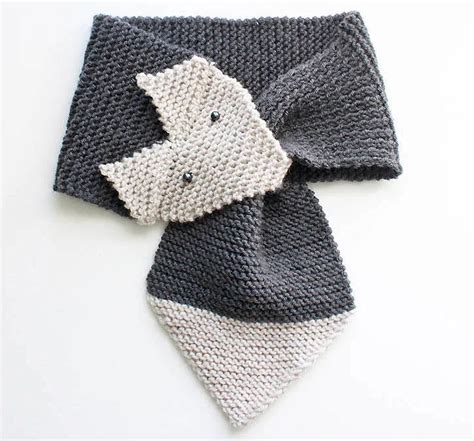 Fox Scarf Knitting Pattern Women And Child Sizes Fox Scarf Knitting