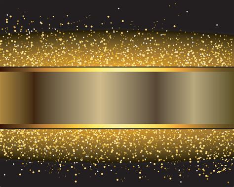 Golden Background With Sparkling Glitter And Banner With Copy Space