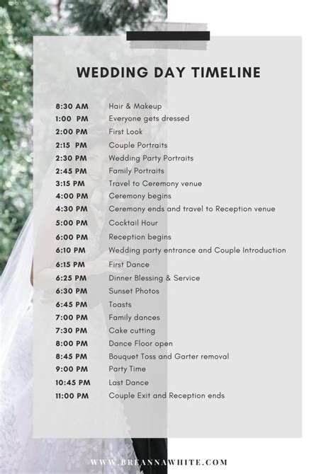5 tips on how to create the perfect wedding timeline breanna white wedding planning wedding