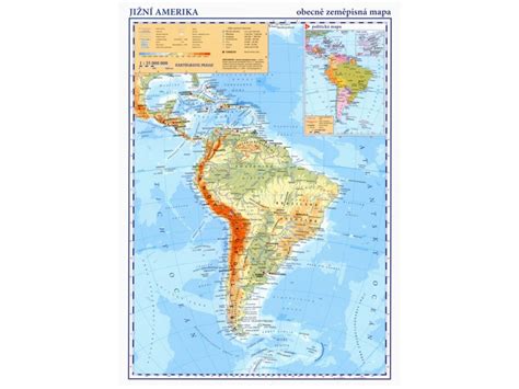 Jižní Amerika Příruční Obecně Zeměpisná Mapa Kartografiecz