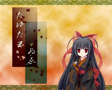 Wallpaper Illustration Anime Brunette Bow Kimono Moekibara