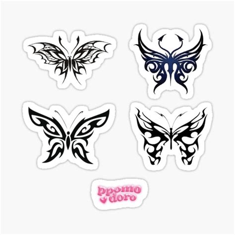 Tribal Butterflies Sticker For Sale By Ppomodoro Redbubble