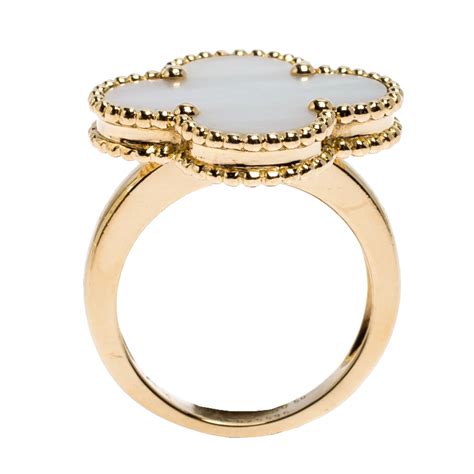 Van Cleef And Arpels Magic Alhambra White Mother Of Pearl 18k Yellow Gold