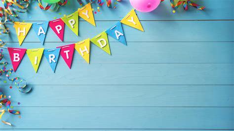 Download Colorful Banner Happy Birthday Zoom Background