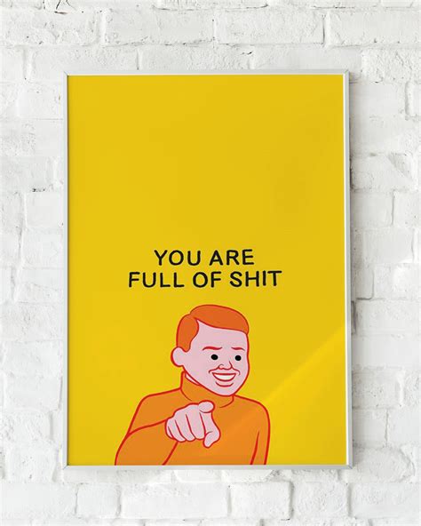 Full Of Poop Poster Funny Cartoon Digital Print Modern Art Etsy