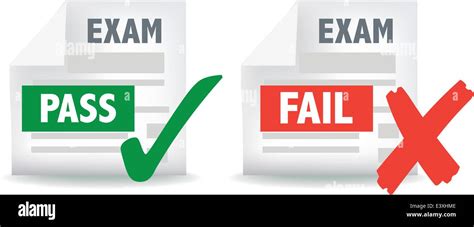Illustration Of Exam Test Pass Or Fail Icon Stock Vector Image And Art