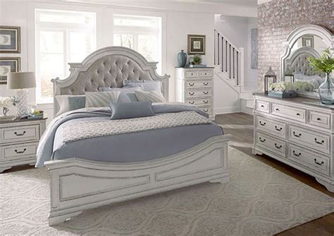 Magnolia Manor King Size Upholstered Bedroom Set White Home