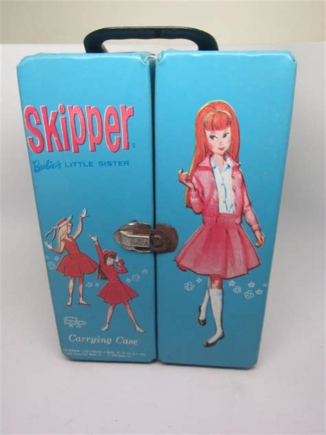 Skipper Barbie Little Sister Doll Carrying Case Mattel 1964 Blue Vinyl