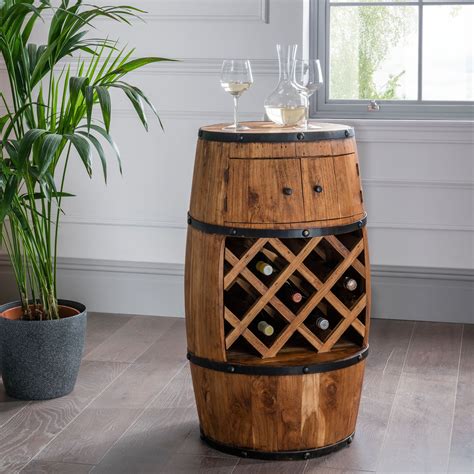Small Barrel Wine Holder | Wooden Wine Holder | Modern Wine Holder