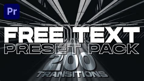 Free Text Preset Pack Transitions Premiere Pro Youtube