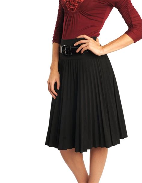 Industries Needs — Mikarose Black Heavy Pleated Knee Length Skirt