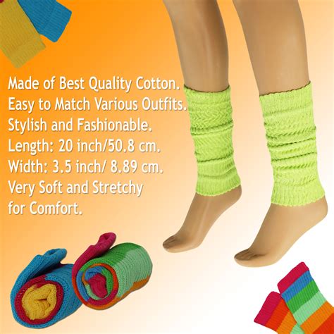 Cotton Leg Warmers For Women Black 1 Pair Knitted Retro